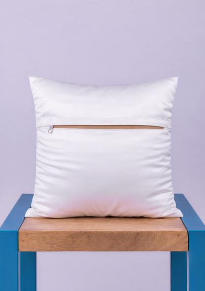 White Leaf Embroidered Cushion Cover for Living Room