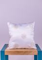 White Snowflake Embroidered Cushion Cover for Sofa & Bed