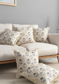 Blue Floral Motif Lace Cushion Cover for Living Room