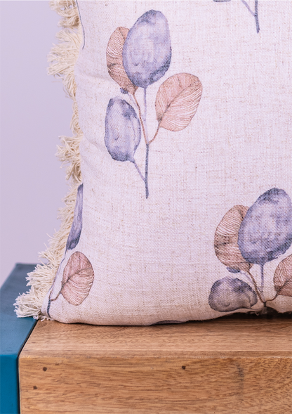 Blue Pink Leaf Lace Cushion Cover for Sofa & Bed