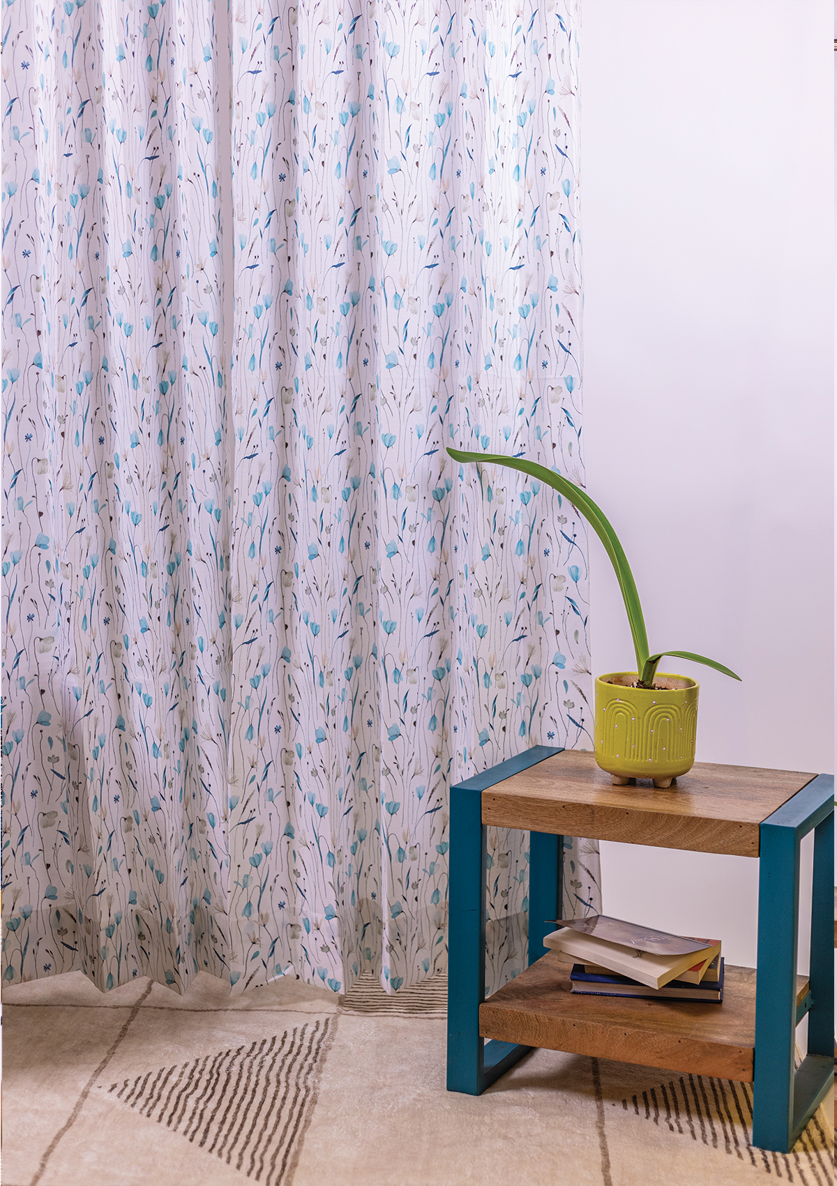 Blue Watercolor Crocus Curtains for Doors & Windows main