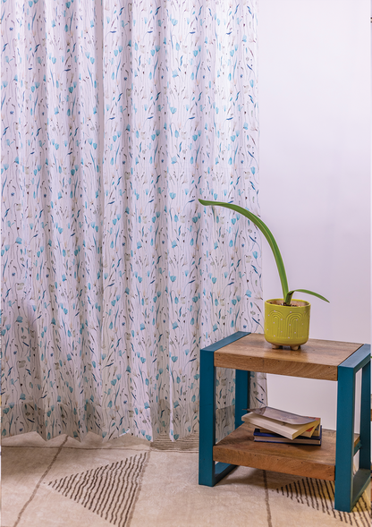 Blue Watercolor Crocus Curtains for Doors & Windows main