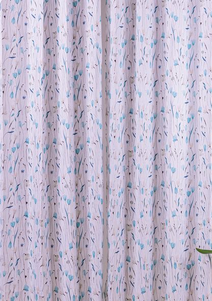 Blue Watercolor Crocus Curtains for Doors & Windows middle