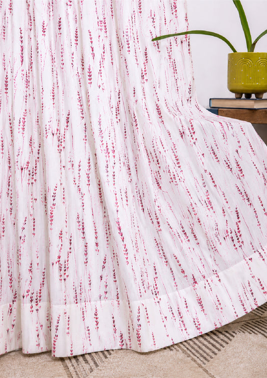 Maroon Color Curtain Watercolor Design Bajra Print Curtain for Doors, Curtain for Window Polyester Curtain Fabric (Pack Of 1)