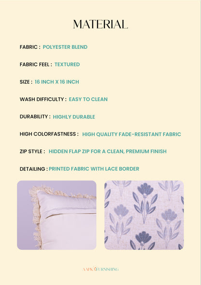 Green Long Leaf Lace Cushion Cover for Modern Decor