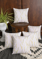 Green Long Leaf Printed Cushion Cover for Sofa &amp; Bed