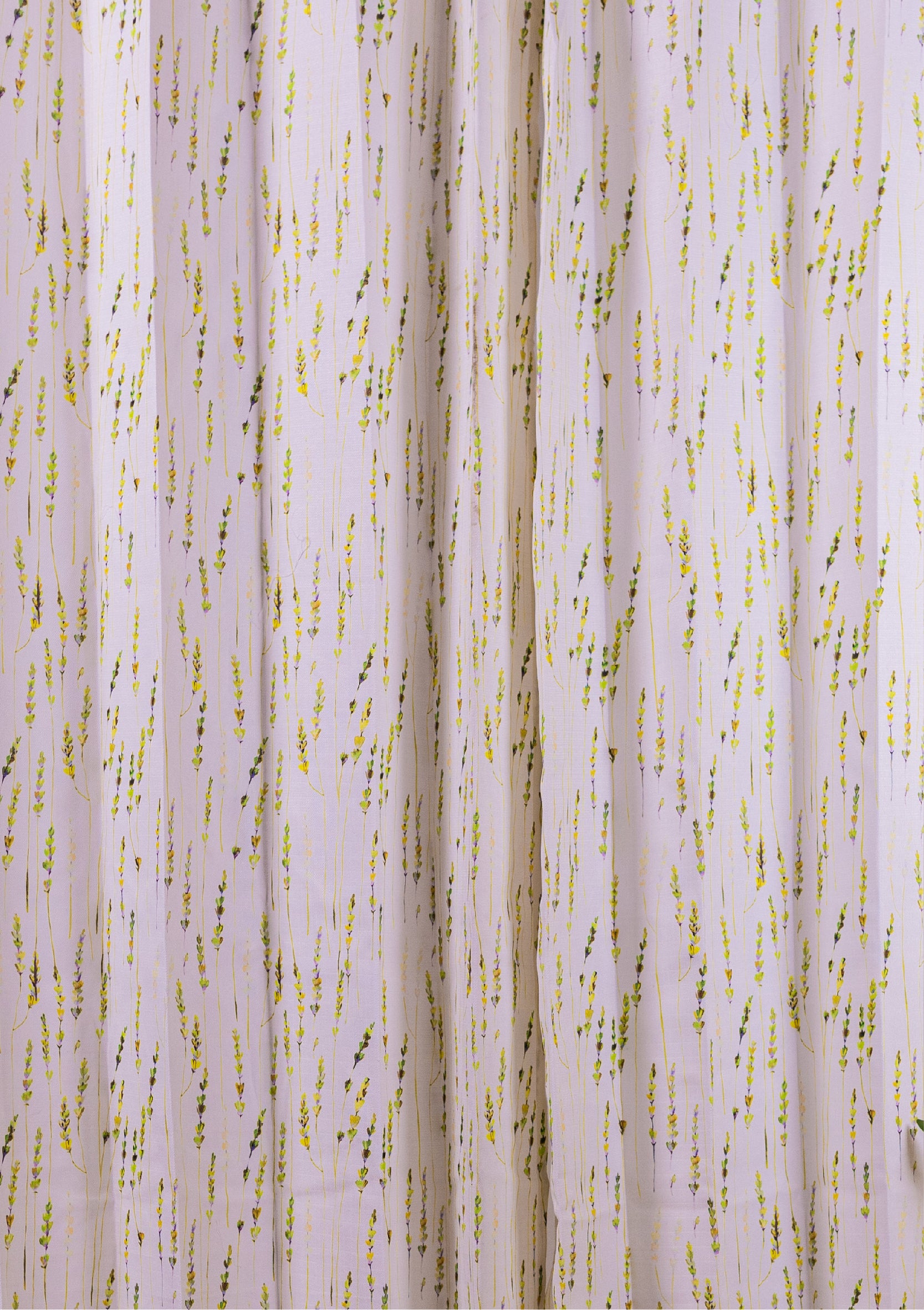 Green Color Curtain Watercolor Design Bajra Print Curtain for Doors, Curtain for Window Polyester Curtain Fabric Zoom