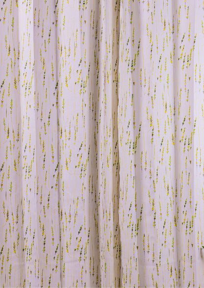 Green Color Curtain Watercolor Design Bajra Print Curtain for Doors, Curtain for Window Polyester Curtain Fabric Zoom