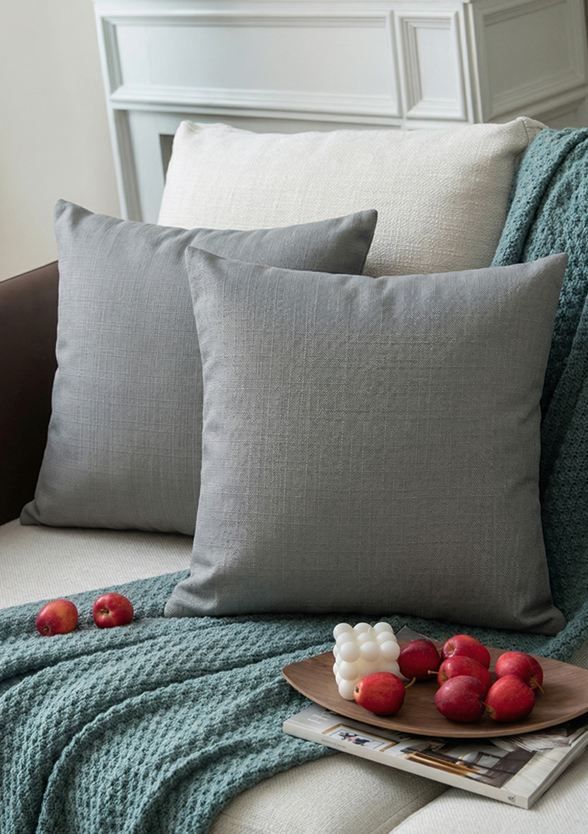Grey Solid Cushion Cover for Modern Living Room
