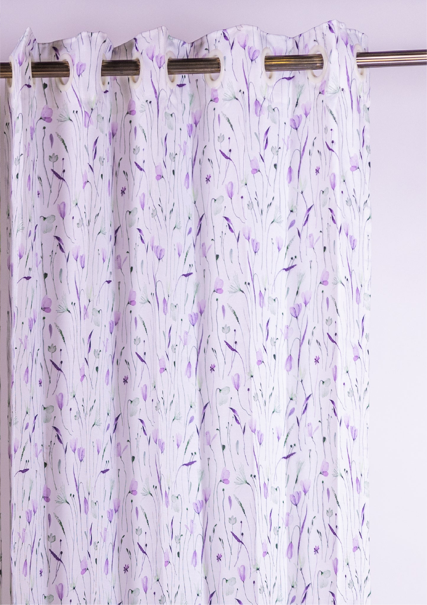 Lavender Watercolor Crocus Curtains for Doors & Windows closeup ring