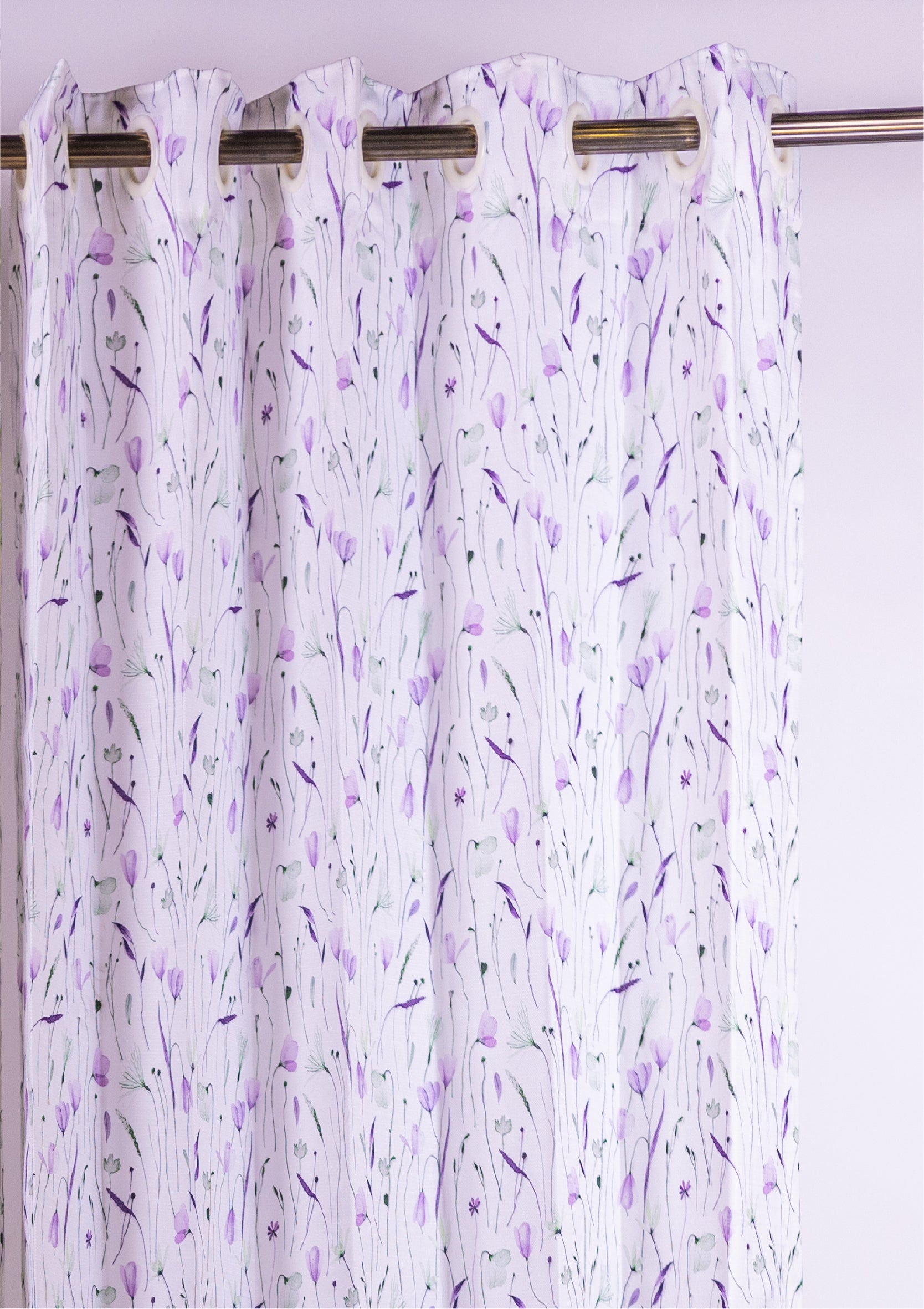 Lavender Watercolor Crocus Curtains for Doors & Windows closeup ring