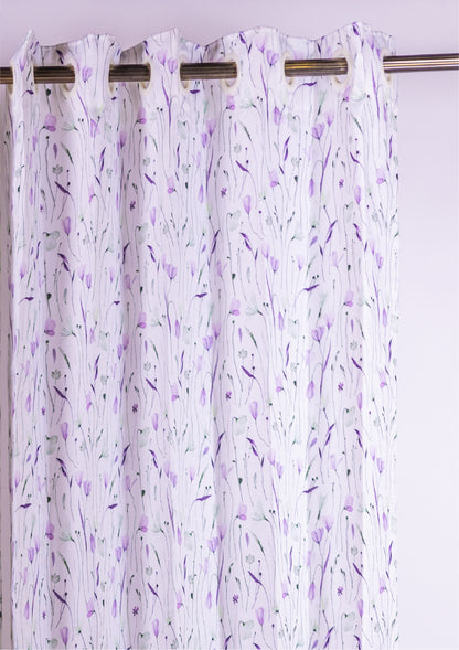 Lavender Watercolor Crocus Curtains for Doors & Windows closeup ring
