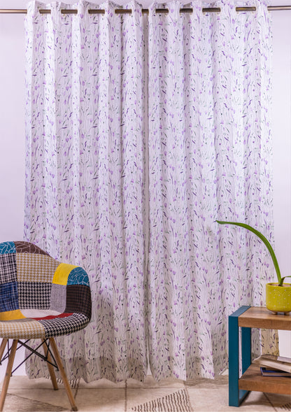Lavender Watercolor Crocus Curtains for Doors & Windows full