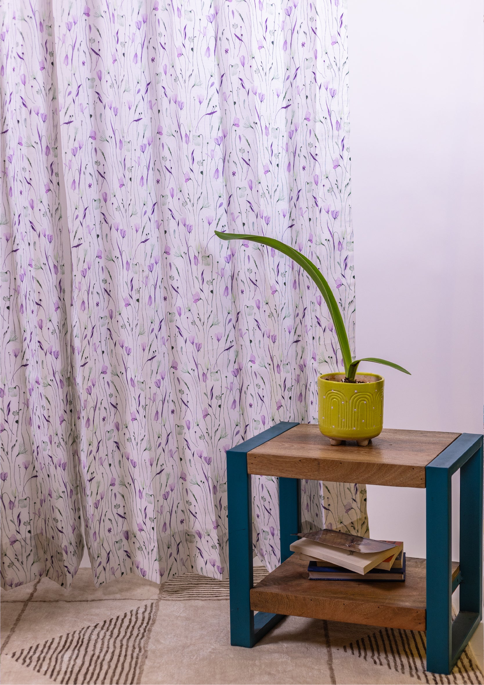 Lavender Watercolor Crocus Curtains for Doors & Windows main