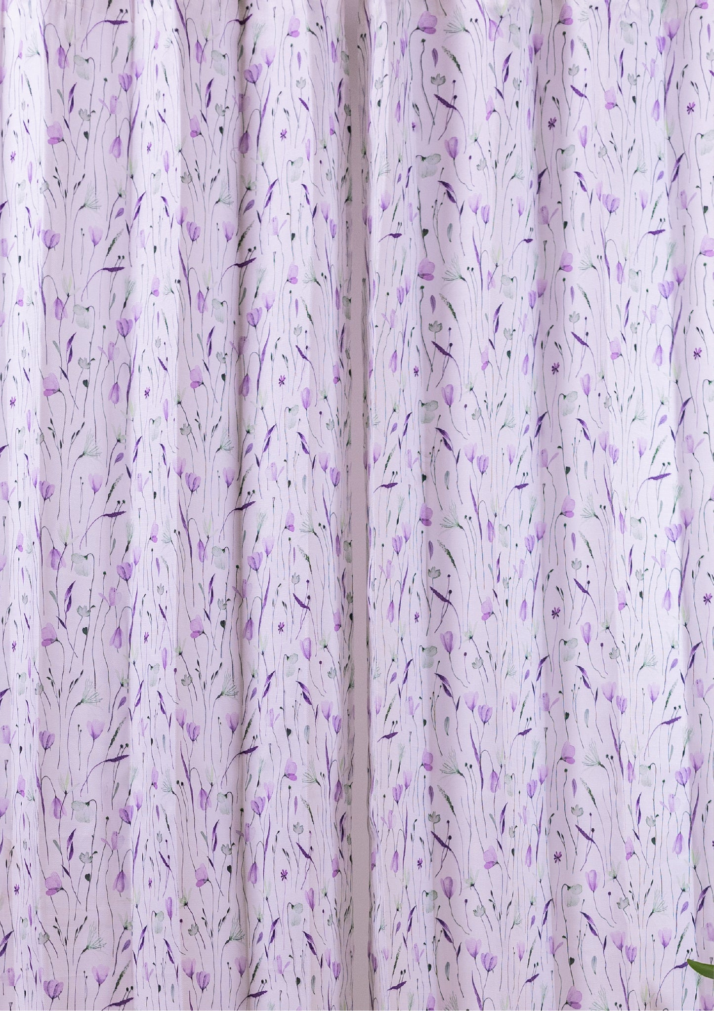Lavender Watercolor Crocus Curtains for Doors & Windows middle