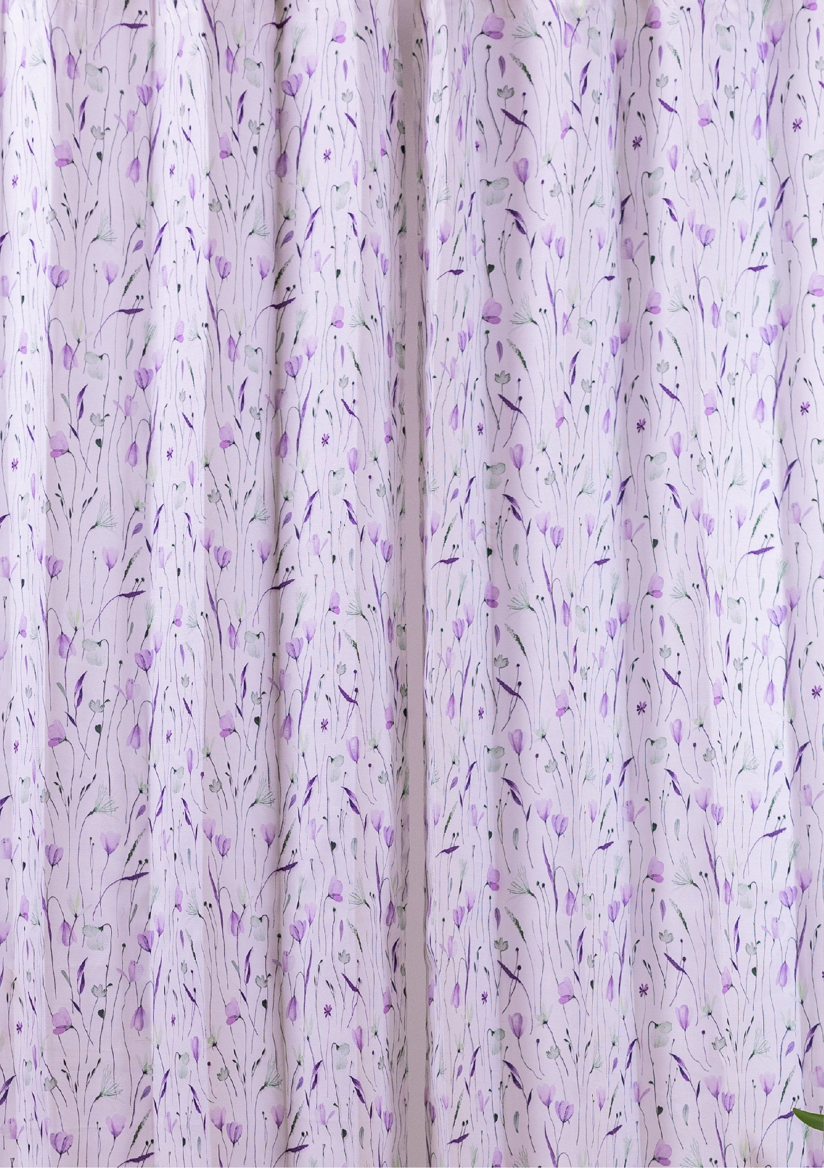 Lavender Watercolor Crocus Curtains for Doors & Windows middle