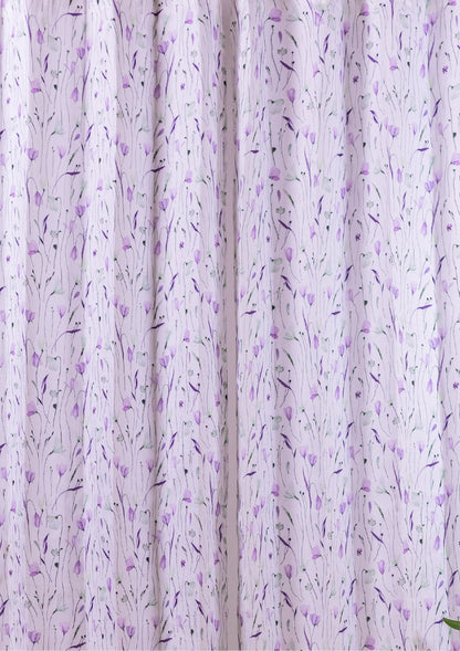 Lavender Watercolor Crocus Curtains for Doors & Windows middle