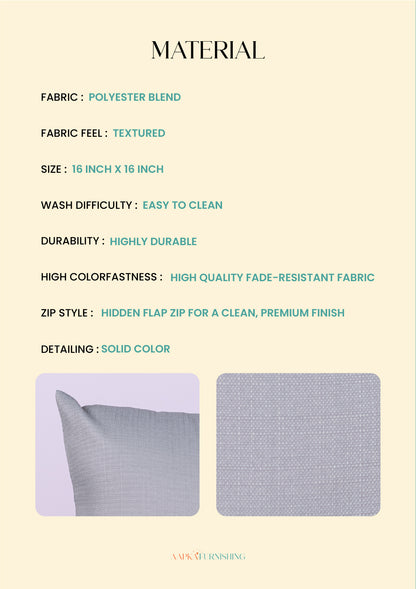 Grey Solid Cushion Cover for Modern Living Room