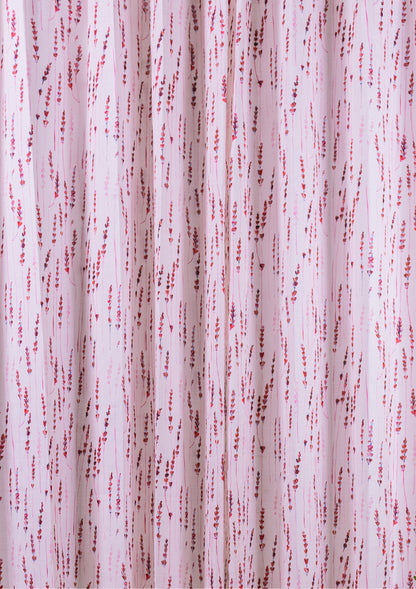 Maroon Color Curtain Watercolor Design Bajra Print Curtain for Doors, Curtain for Window Polyester Curtain Fabric ring middle
