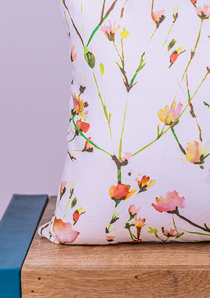 Multicolour Watercolor Floral Buds Cushion Cover for Living Room