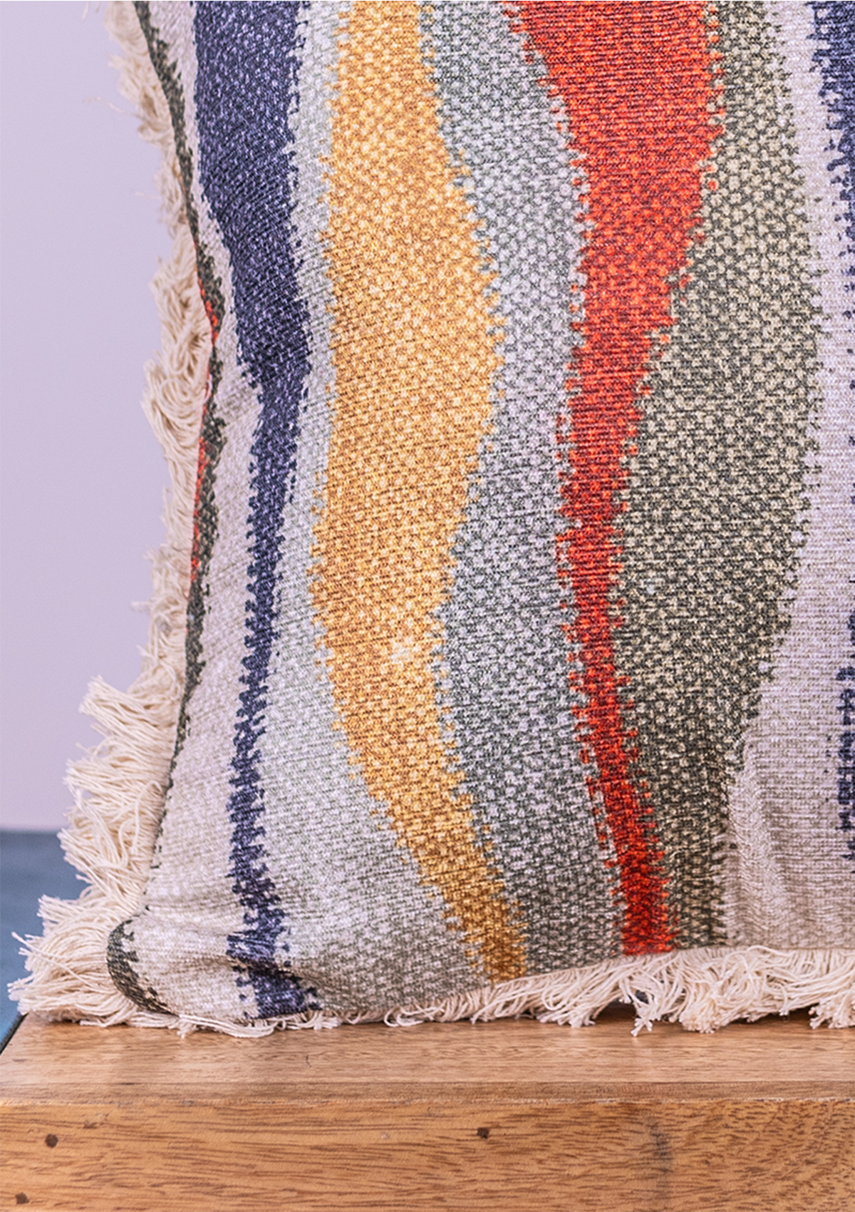Multicolour Waves Lace Cushion Cover for Living Room