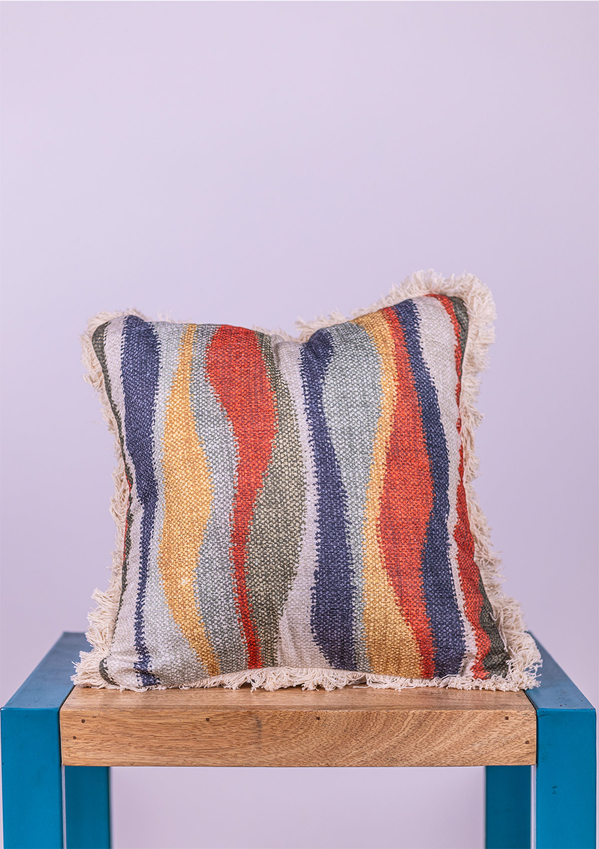 Multicolour Waves Lace Cushion Cover for Living Room
