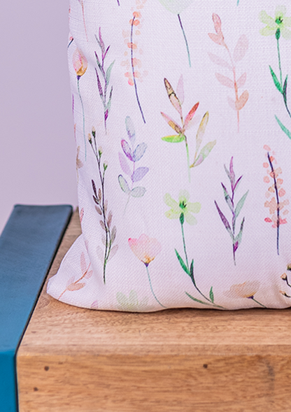 Pastel Multicolour Leaf and Flower Cushion Cover for Sofa and Bed