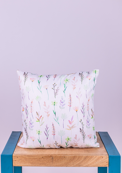 Pastel Multicolour Leaf and Flower Cushion Cover for Sofa and Bed