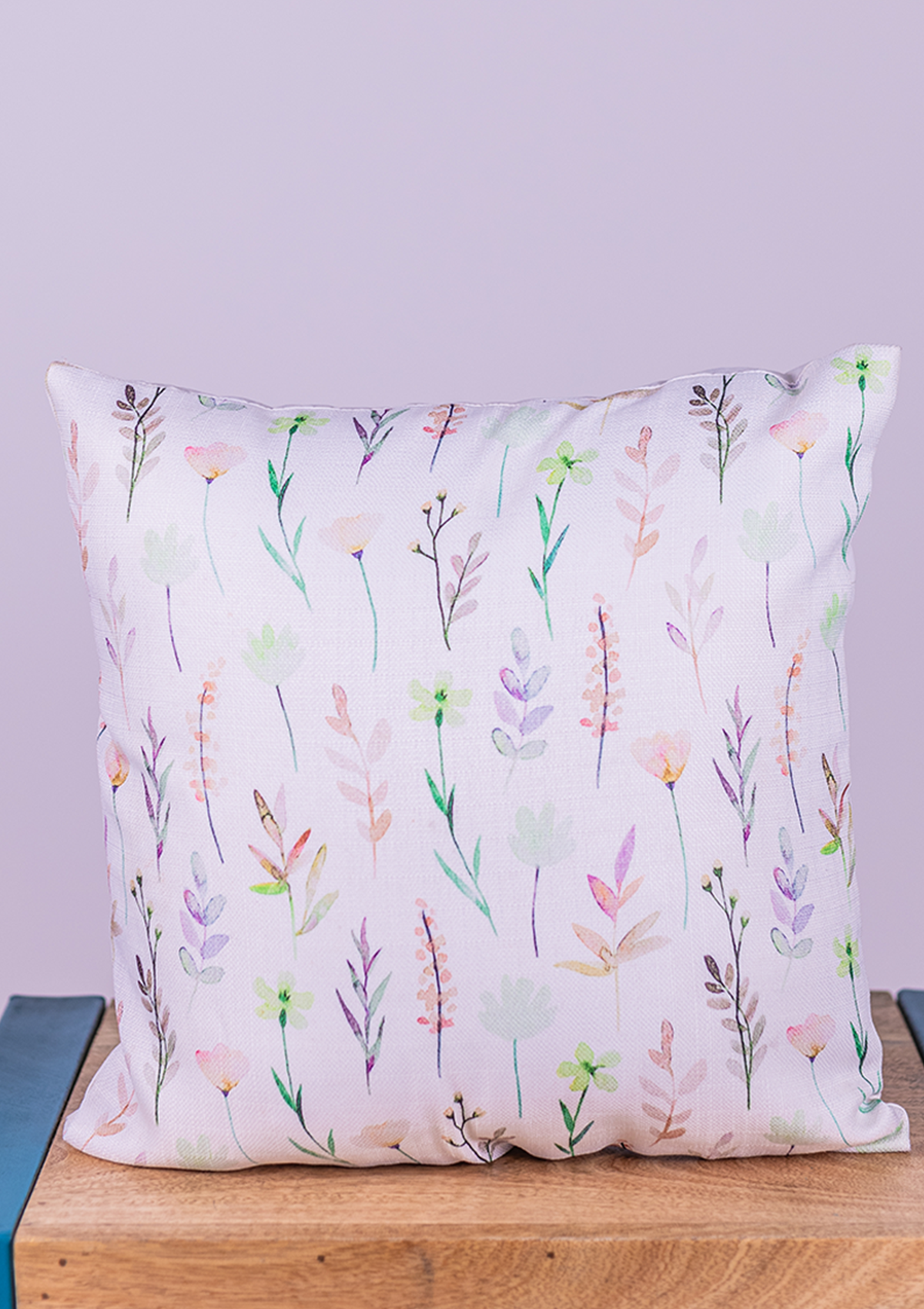 Pastel Multicolour Leaf and Flower Cushion Cover for Sofa and Bed
