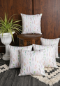 Pastel Multicolour Leaf and Flower Cushion Cover for Sofa and Bed