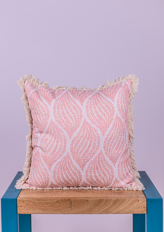 Peach Wine Lace Cushion Cover for Elegant Interiors