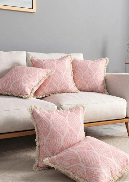 Peach Wine Lace Cushion Cover for Elegant Interiors