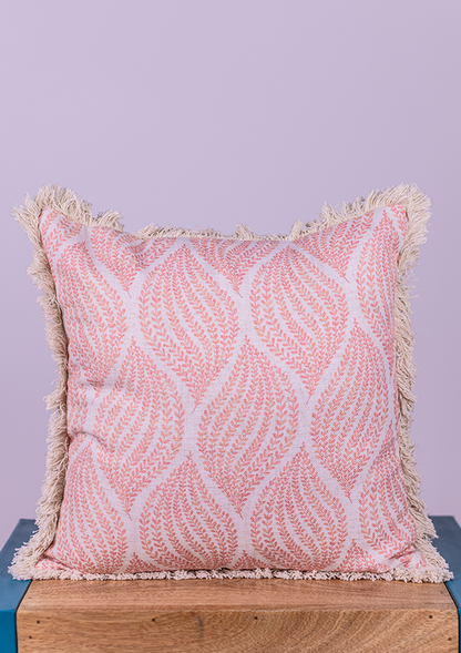 Peach Wine Lace Cushion Cover for Elegant Interiors