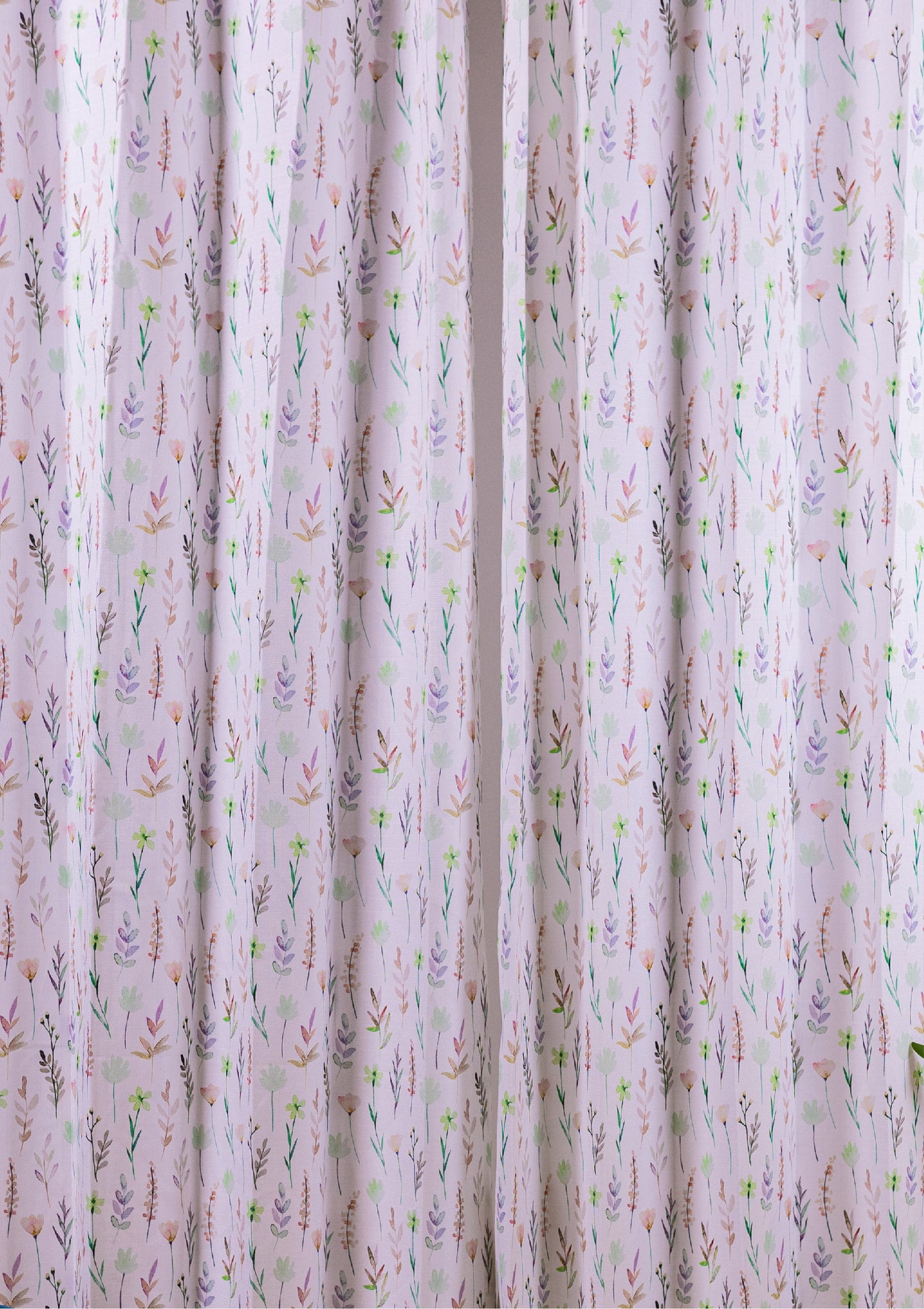 Peach Watercolor Bay Leaf Print Curtains for Doors & Windows Zoom 
