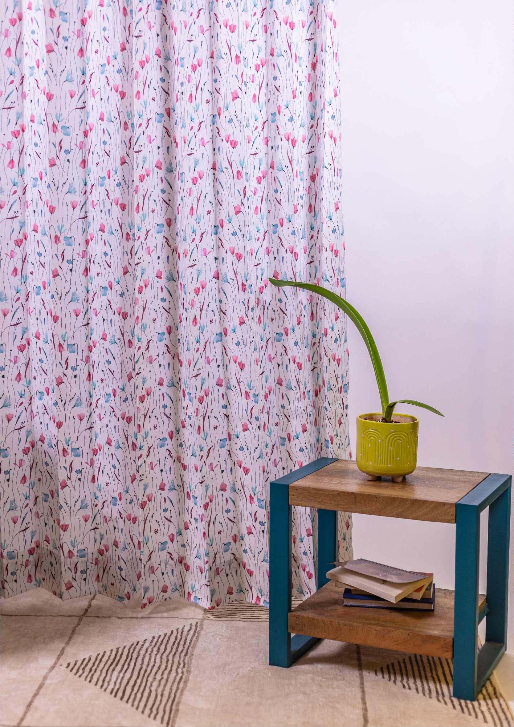 Pink Blue Watercolor Crocus Curtains for Doors & Windows main