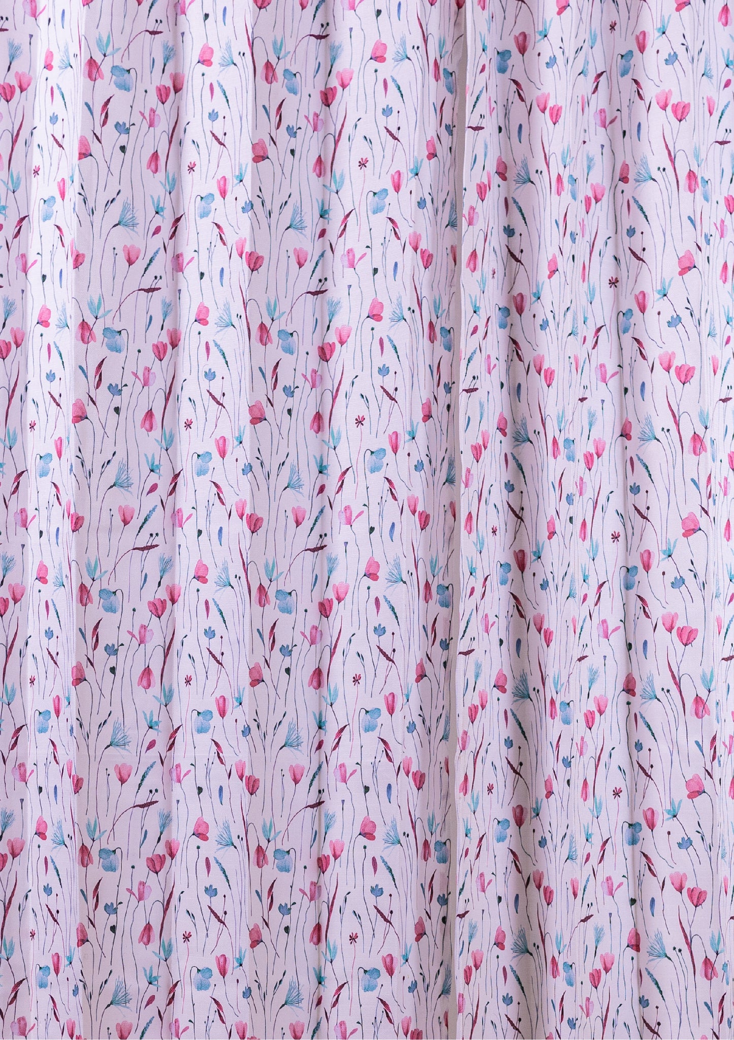 Pink Blue Watercolor Crocus Curtains for Doors & Windows middle
