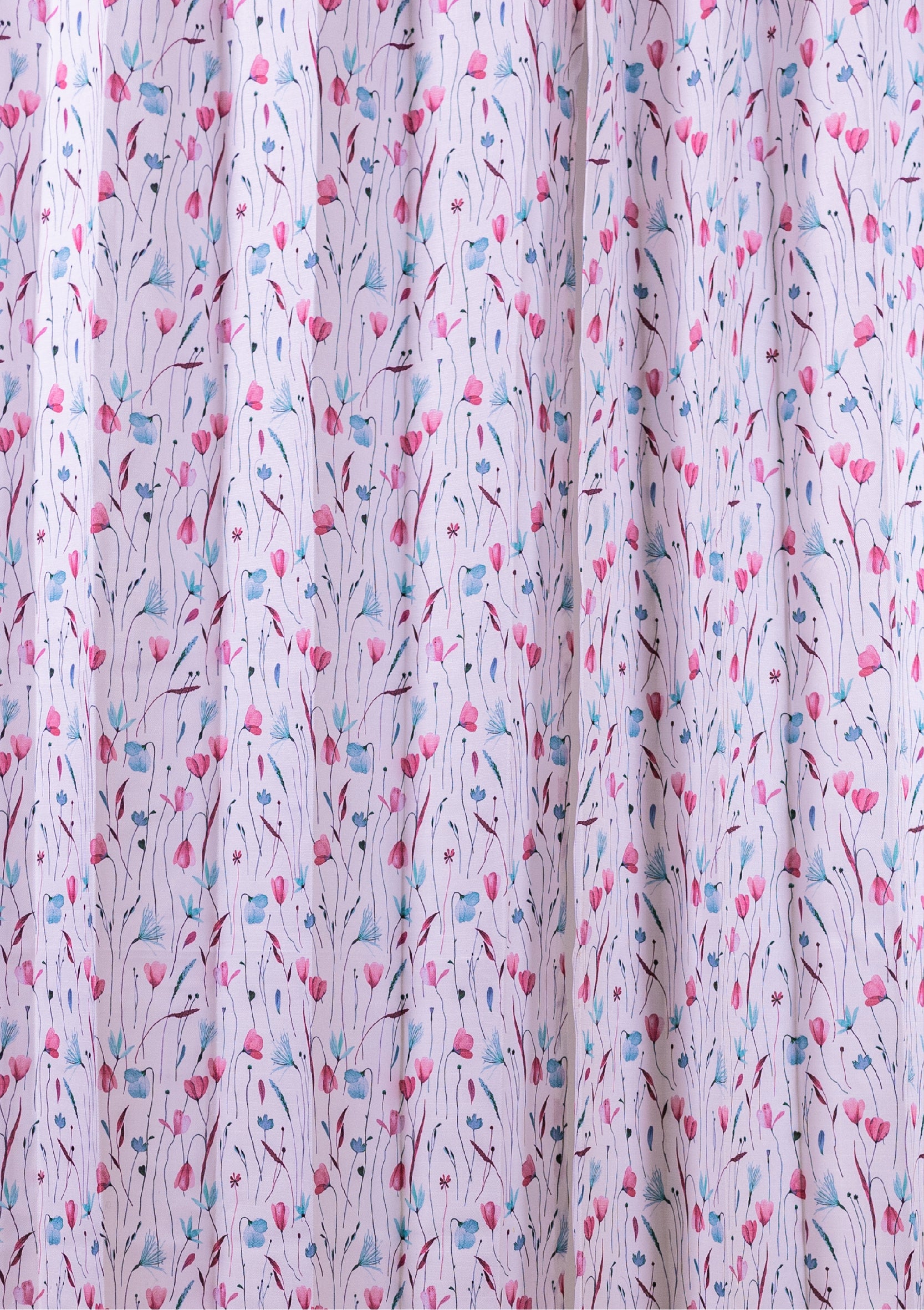 Pink Blue Watercolor Crocus Curtains for Doors & Windows middle