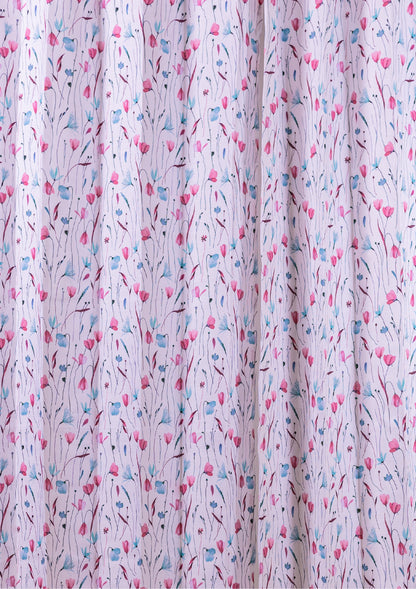 Pink Blue Watercolor Crocus Curtains for Doors & Windows middle