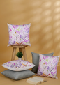 Purple Watercolor Leaf Printed Cushion Cover for Living Room