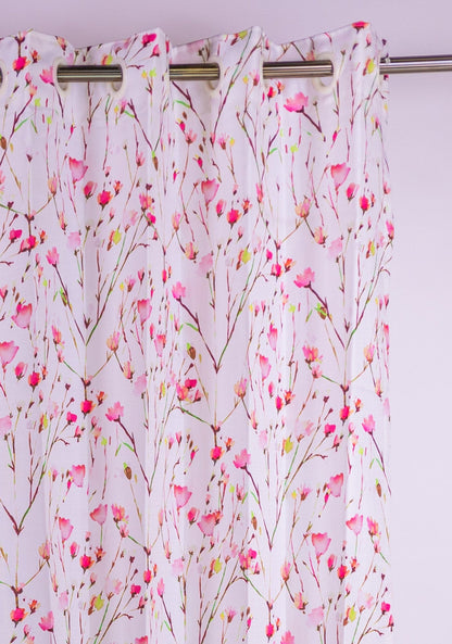 Water Color Design | Red colored Flower Curtain