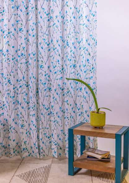 Water Color Design | Blue colored Flower Curtain