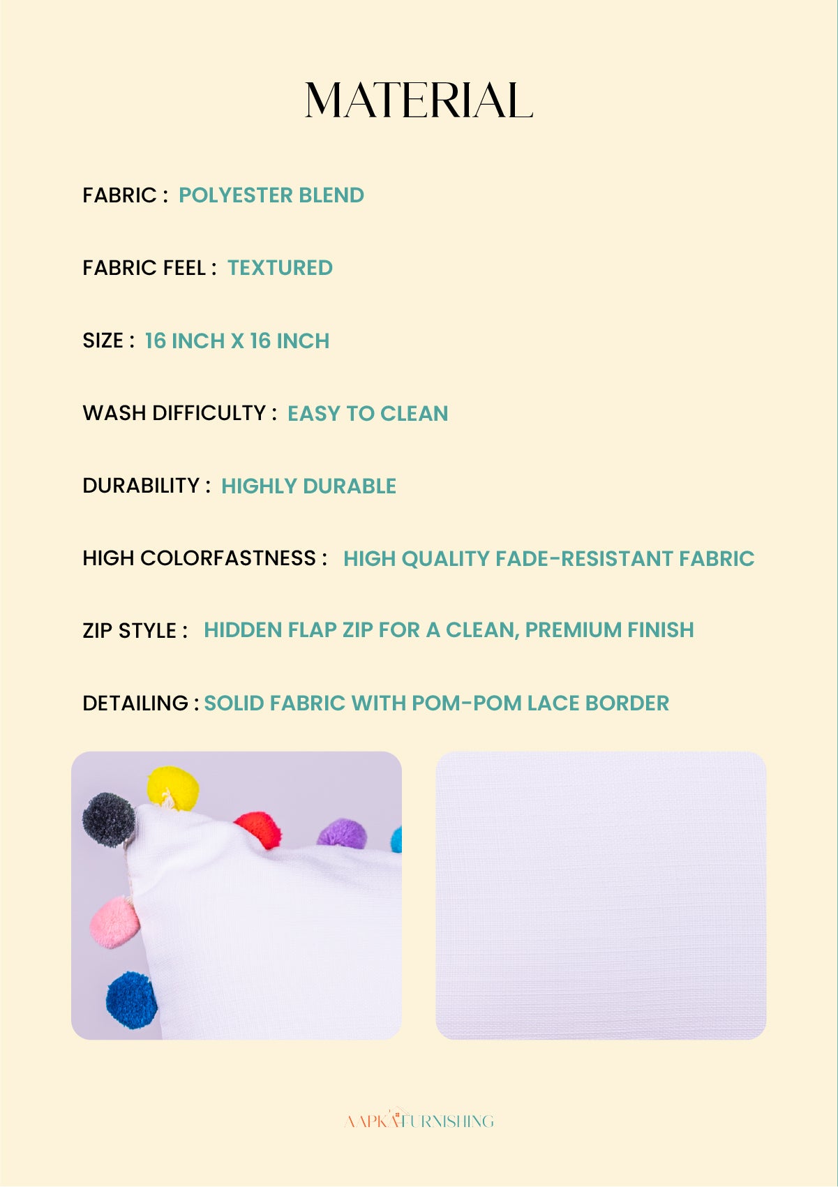 White Pom Pom Cushion Cover for Modern Living Room