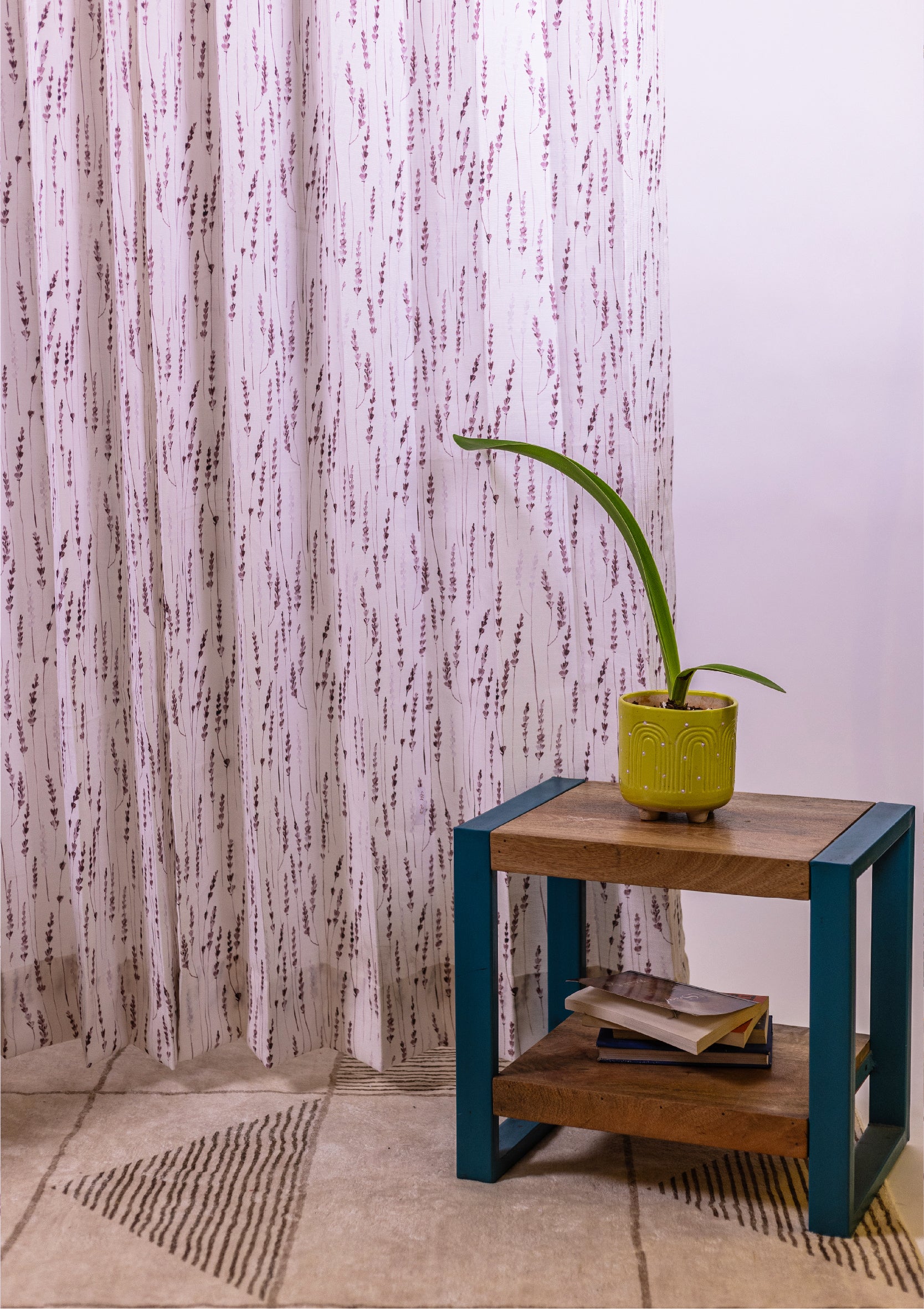 Wine Color Watercolor Bajra Print Curtains for Doors & Windows