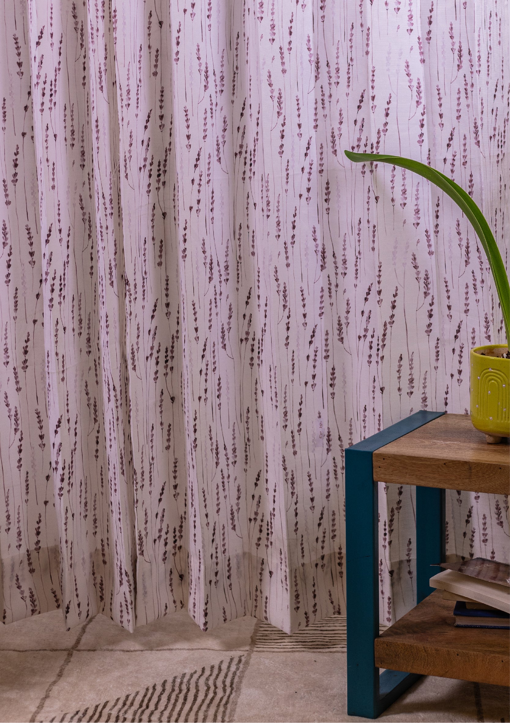 Wine Color Watercolor Bajra Print Curtains for Doors & Windows Zoom