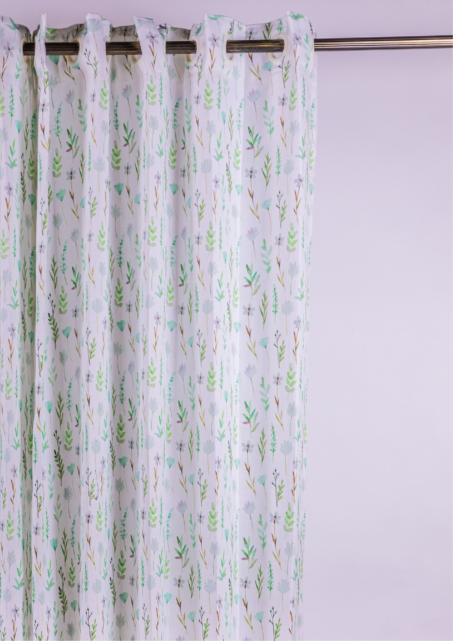 green-Color-Watercolor-Bay-Leaf-Print-Curtains-for-Doors-bottom-Windows-closeup-ring